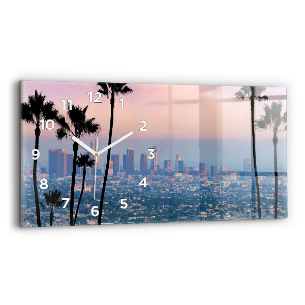 Horizontal wall clock Los Angeles Sunset