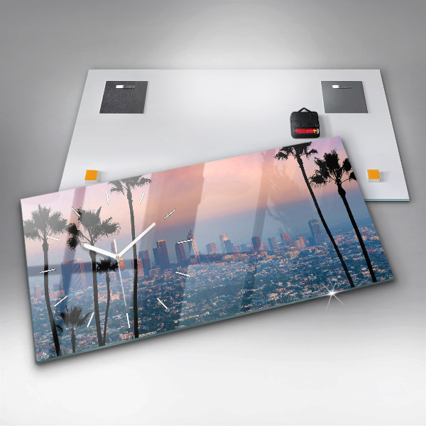 Horizontal wall clock Los Angeles Sunset