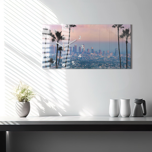 Horizontal wall clock Los Angeles Sunset