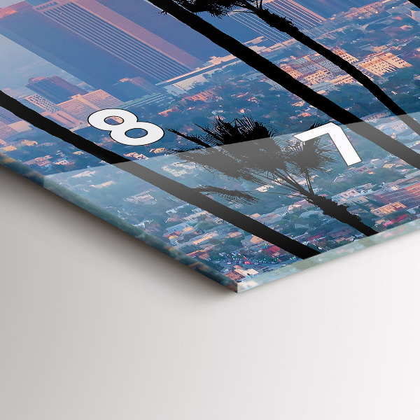 Horizontal wall clock Los Angeles Sunset