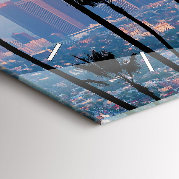 Horizontal wall clock Los Angeles Sunset