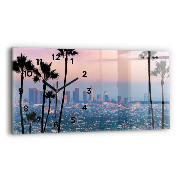 Horizontal wall clock Los Angeles Sunset