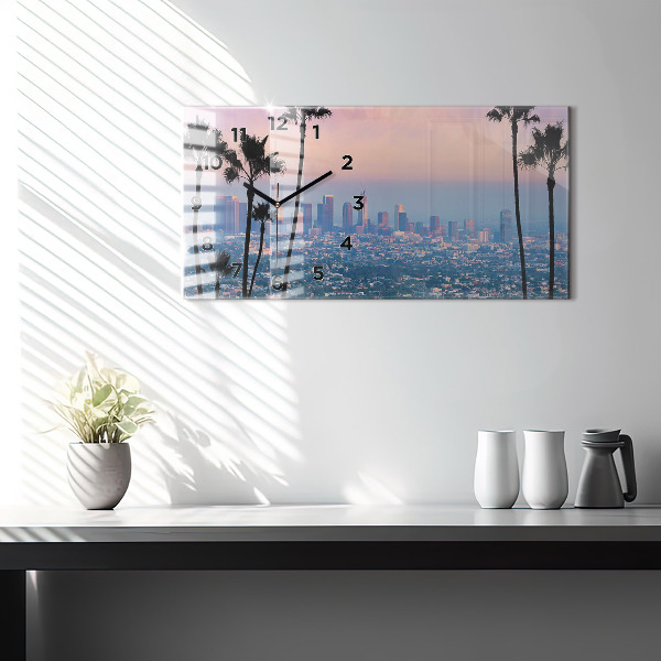 Horizontal wall clock Los Angeles Sunset