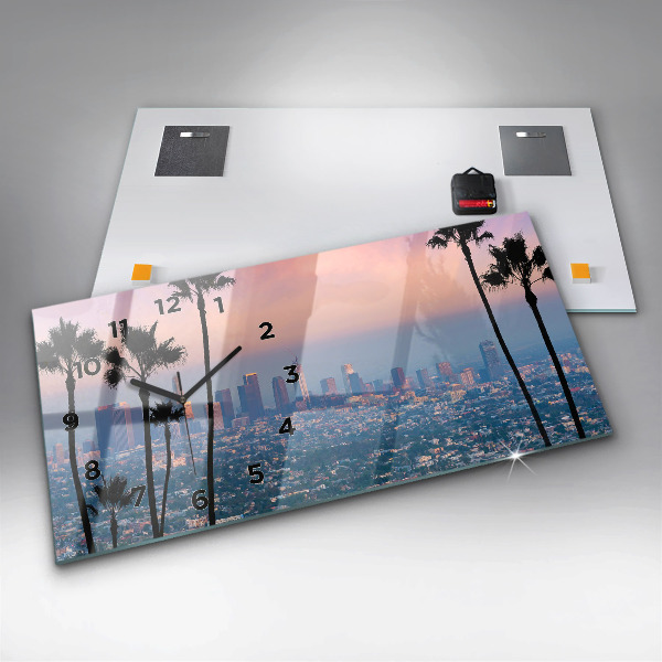 Horizontal wall clock Los Angeles Sunset
