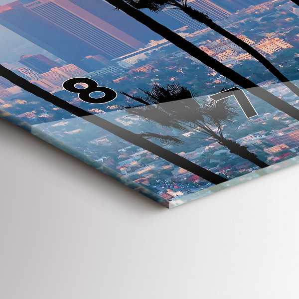 Horizontal wall clock Los Angeles Sunset