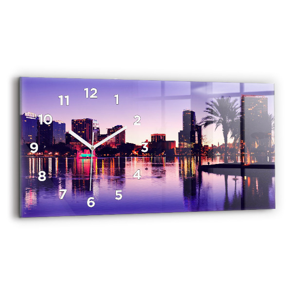 Horizontal wall clock Orlando city skyline