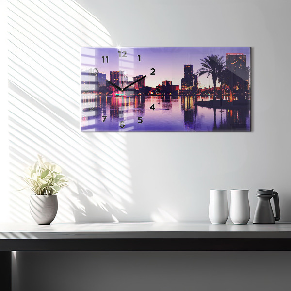 Horizontal wall clock Orlando city skyline