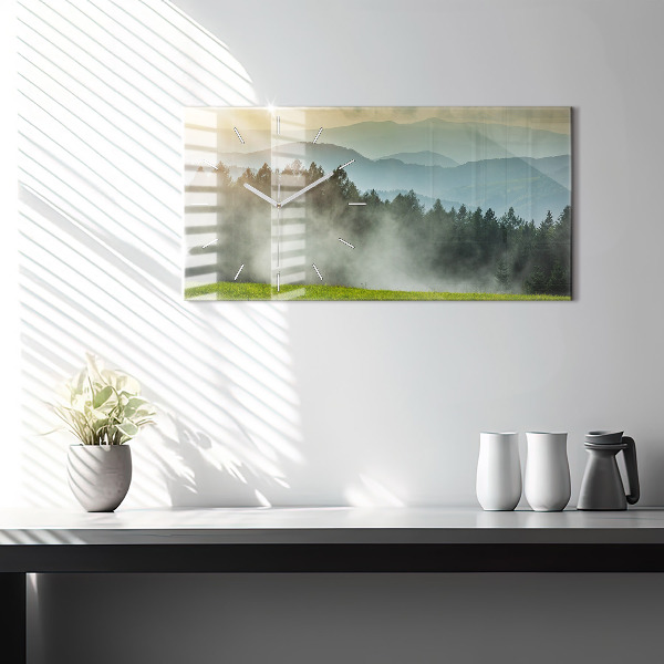 Horizontal wall clock Mountain landscape