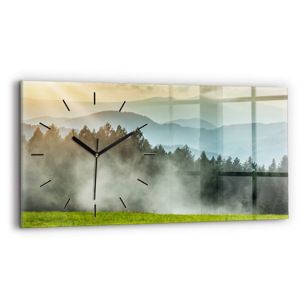 Horizontal wall clock Mountain landscape