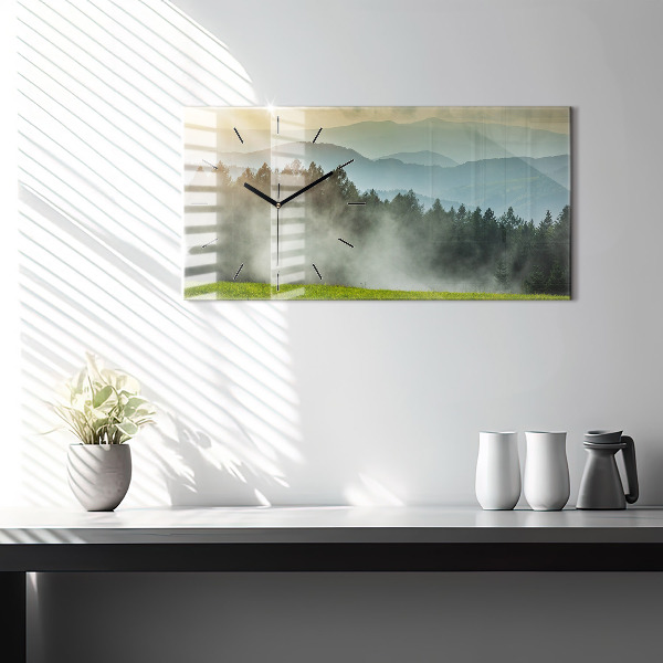 Horizontal wall clock Mountain landscape