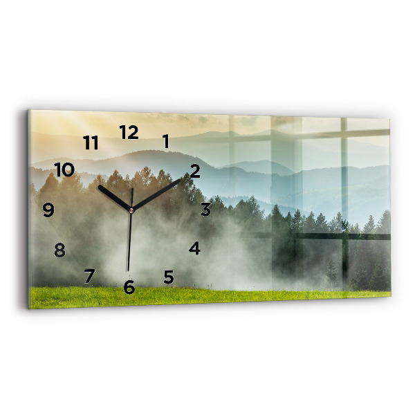 Horizontal wall clock Mountain landscape
