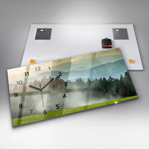 Horizontal wall clock Mountain landscape
