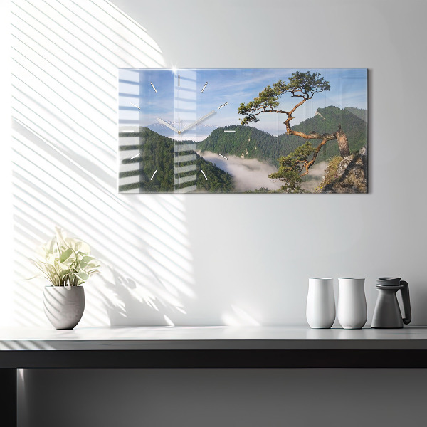 Horizontal wall clock Sokolica Peak in the Pieniny Mountains