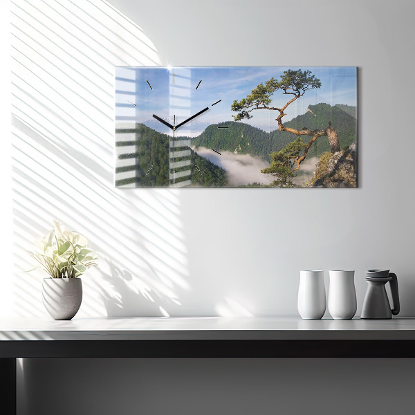 Horizontal wall clock Sokolica Peak in the Pieniny Mountains
