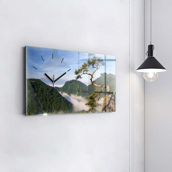 Horizontal wall clock Sokolica Peak in the Pieniny Mountains