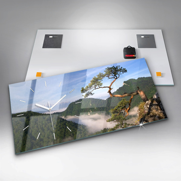 Horizontal wall clock Sokolica Peak in the Pieniny Mountains