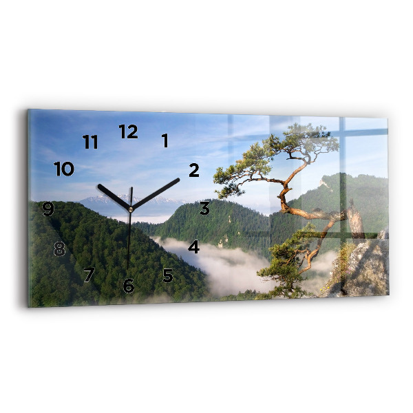 Horizontal wall clock Sokolica Peak in the Pieniny Mountains