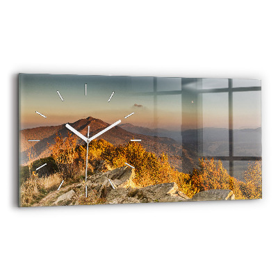 Horizontal wall clock Bieszczady Mountains