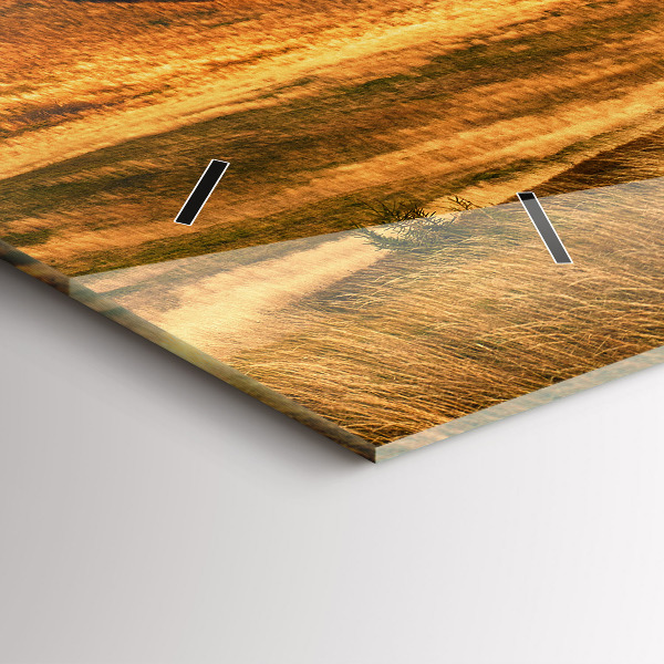 Horizontal wall clock Mountain landscape in autumn