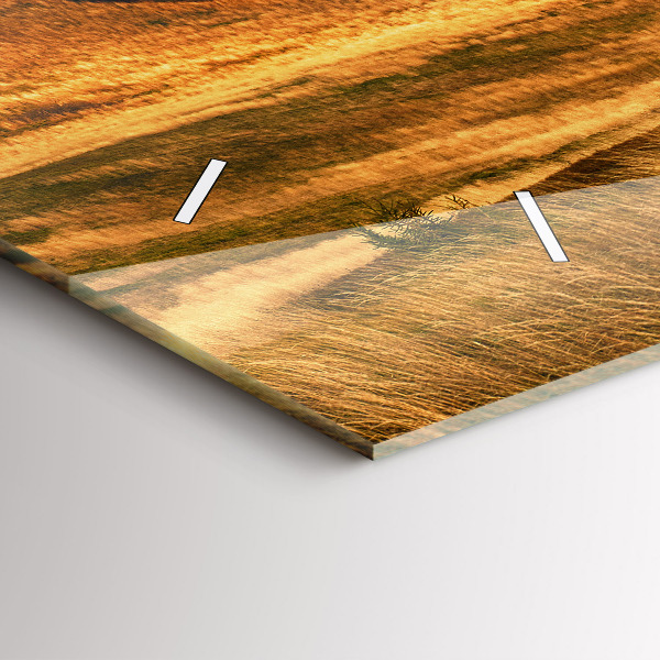 Horizontal wall clock Mountain landscape in autumn