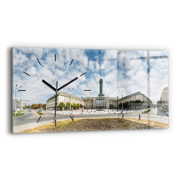 Horizontal wall clock Panorama of the city of Ostrava