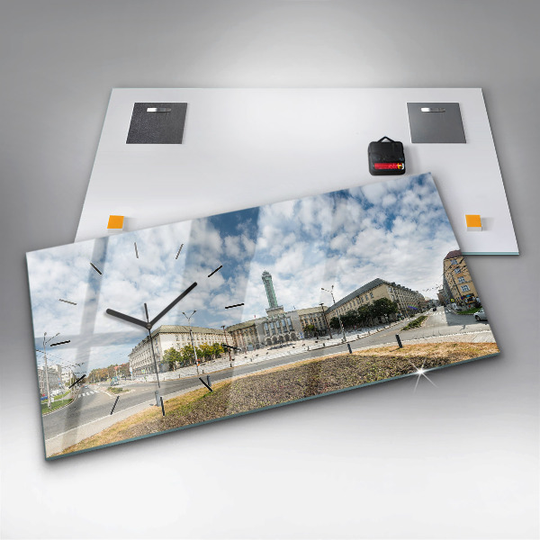 Horizontal wall clock Panorama of the city of Ostrava