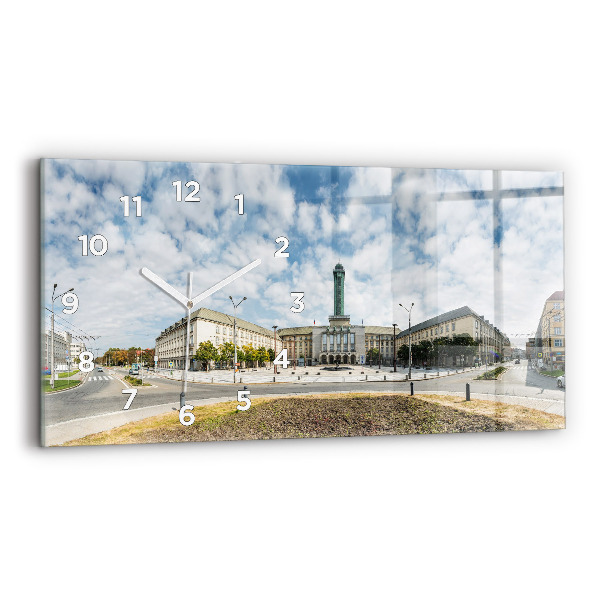 Horizontal wall clock Panorama of the city of Ostrava