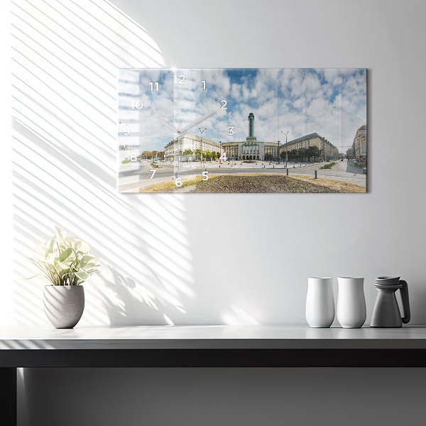 Horizontal wall clock Panorama of the city of Ostrava