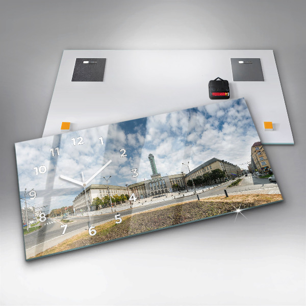 Horizontal wall clock Panorama of the city of Ostrava
