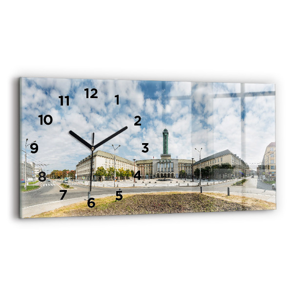 Horizontal wall clock Panorama of the city of Ostrava