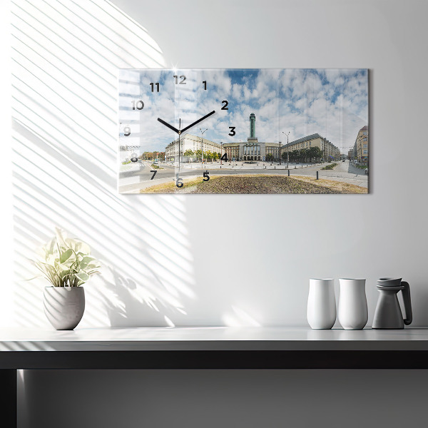Horizontal wall clock Panorama of the city of Ostrava