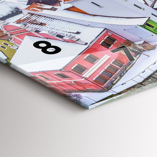 Horizontal wall clock Panorama of the city in winter