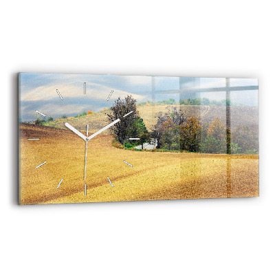 Horizontal wall clock Moravia Rural Landscape