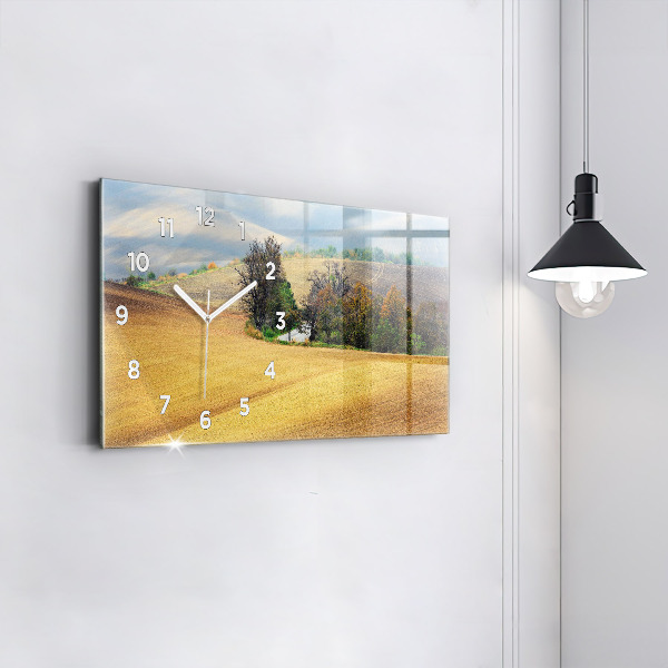 Horizontal wall clock Moravia Rural Landscape