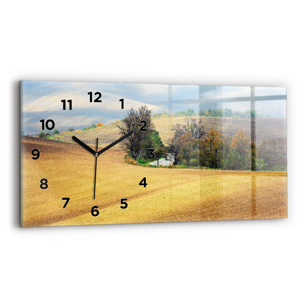 Horizontal wall clock Moravia Rural Landscape