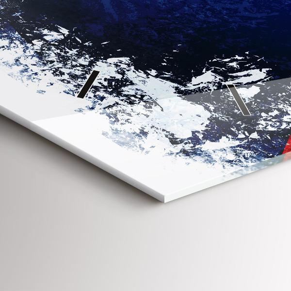 Horizontal wall clock Czech flag