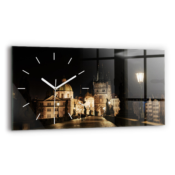Horizontal wall clock Charles Bridge in Prague