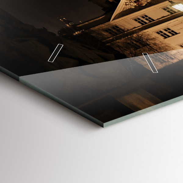 Horizontal wall clock Charles Bridge in Prague