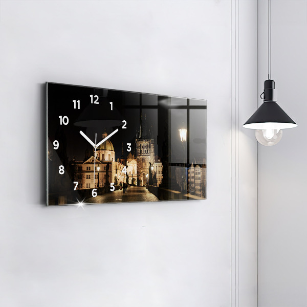 Horizontal wall clock Charles Bridge in Prague