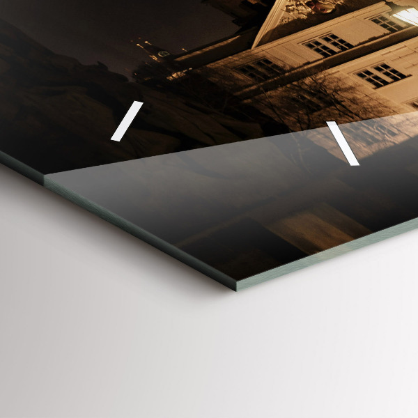 Horizontal wall clock Charles Bridge in Prague