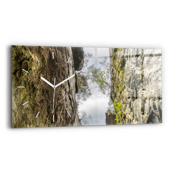 Horizontal wall clock Rock city in the Czech Republic