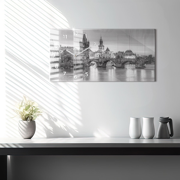 Horizontal wall clock View of Charles Bridge Prague