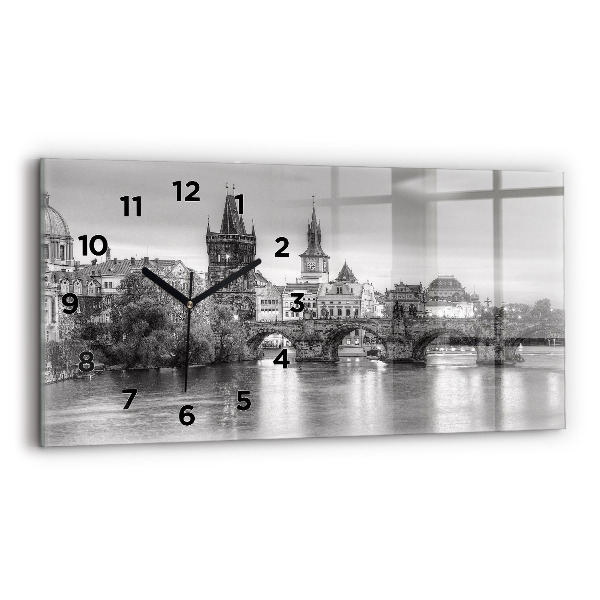 Horizontal wall clock View of Charles Bridge Prague