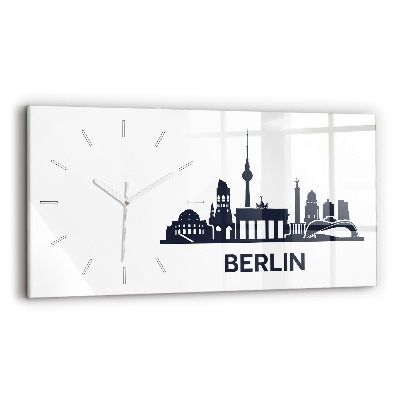 Horizontal wall clock Berlin city illustration