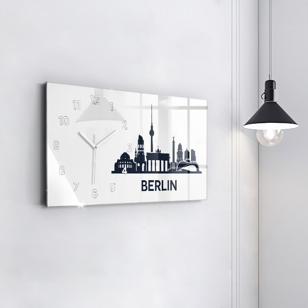 Horizontal wall clock Berlin city illustration