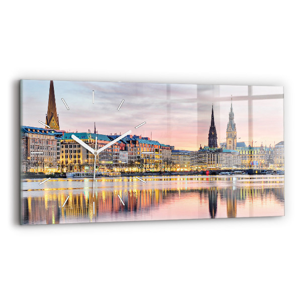 Horizontal wall clock Alster in Hamburg