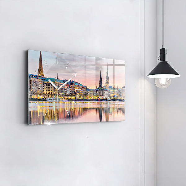 Horizontal wall clock Alster in Hamburg