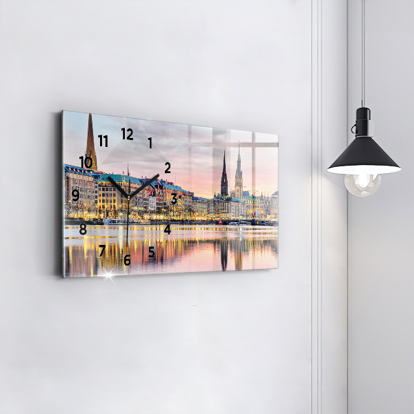 Horizontal wall clock Alster in Hamburg