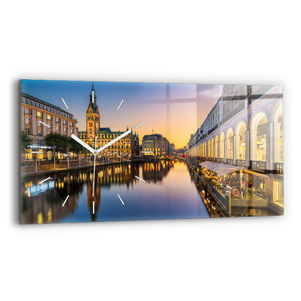 Horizontal wall clock Hamburg City Hall