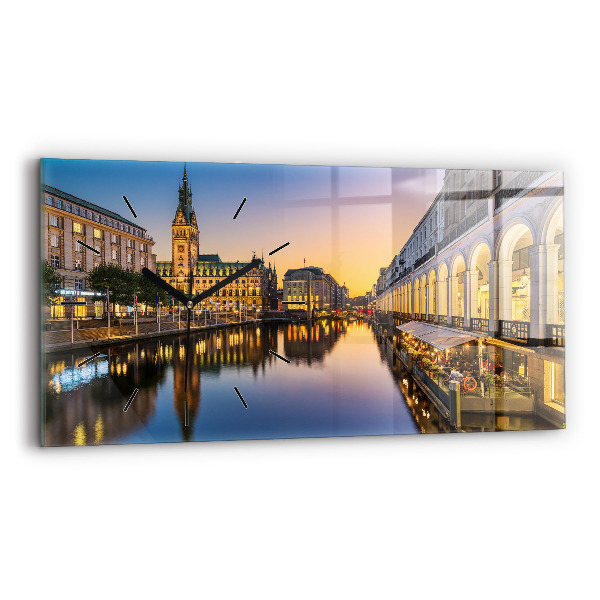 Horizontal wall clock Hamburg City Hall